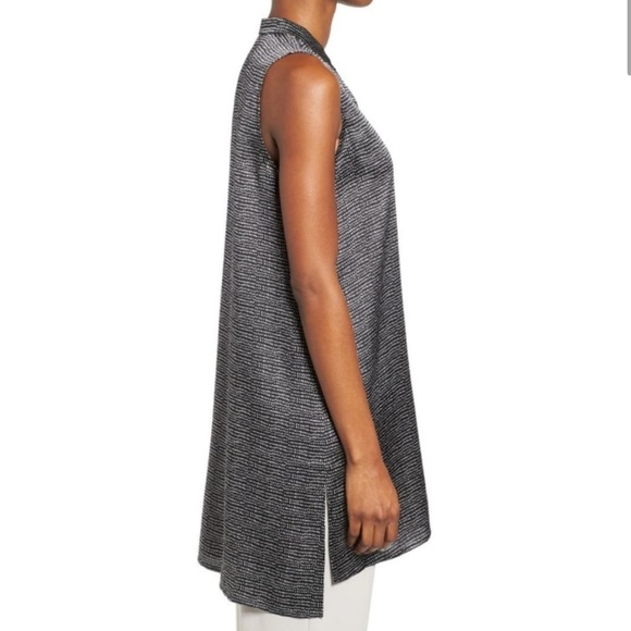 EILEEN FISHER Hammered Silk Mandarin Collar Tunic Top Dress SP - Picture 9 of 16